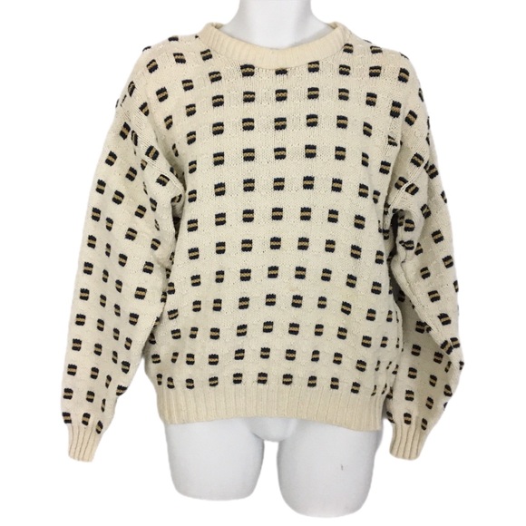 Vintage Other - Vintage 90s American Eagle Outfitters Men’s Sweater S Cream Square Design